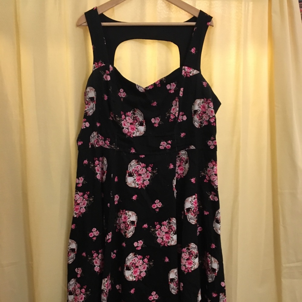 Goth floral swing dress
